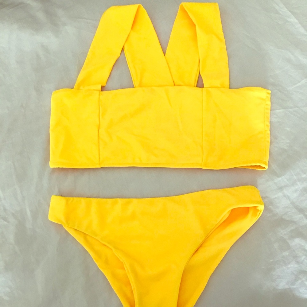 Bright yellow bikini
